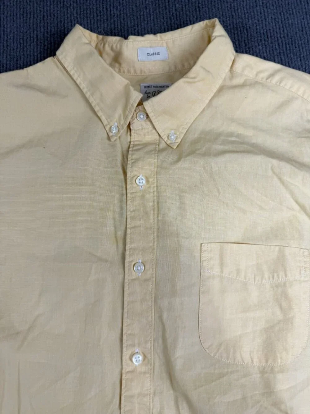 J. Crew Mens Yellow Classic Fit Long Sleeve Button-Up Shirt XL